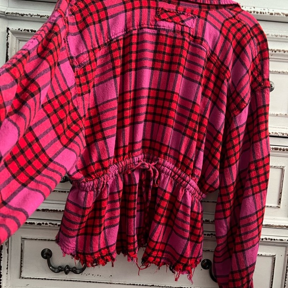 We The Free plaid peplum top plaid thermal size M - Picture 12 of 14